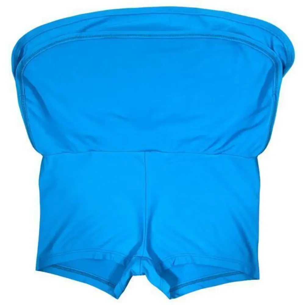 Next by Athena Lotus Swim Skort Small Blue Pickleball Tennis Stretch Made in USA